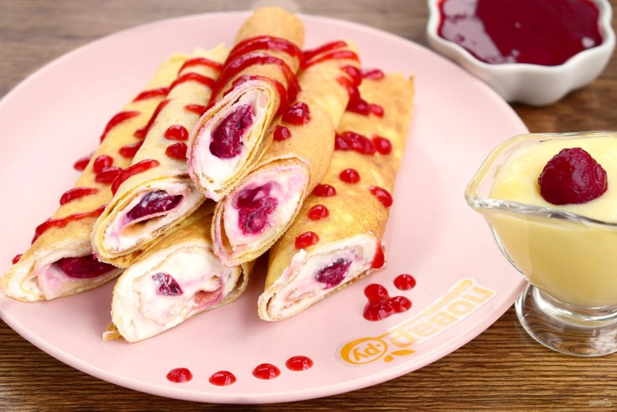 Блины с творожной начинкой
