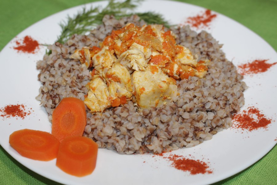Гречка с курицей Магги