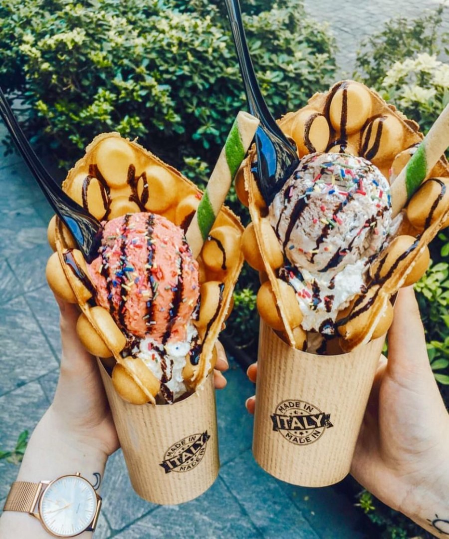 Black Ice Cream Waffles