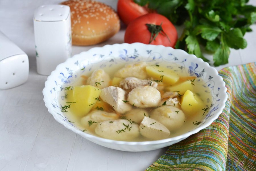 Суп с сырными клецками