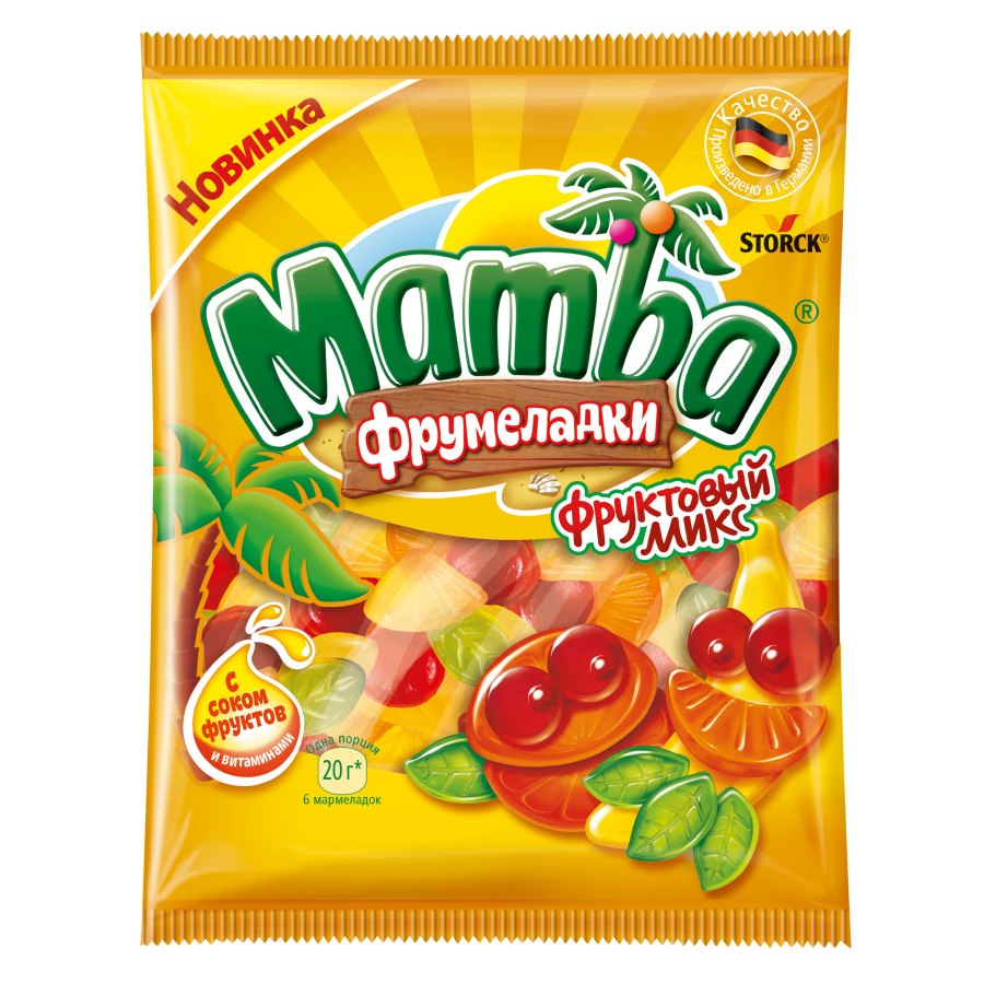 Мармелад жевательный Mamba Фрумеладки, фруктовый микс, 72г.