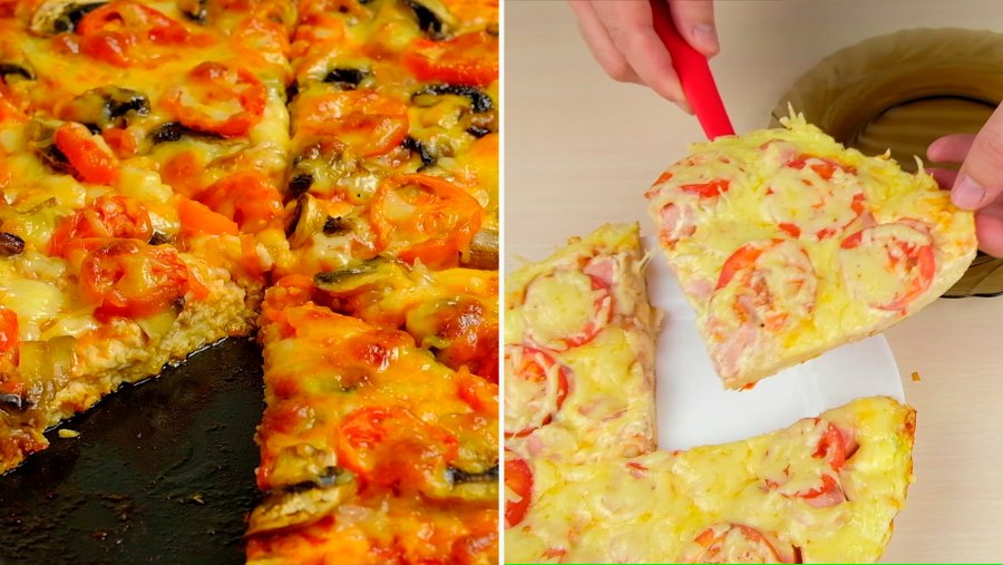 Пицца куриная с грибами