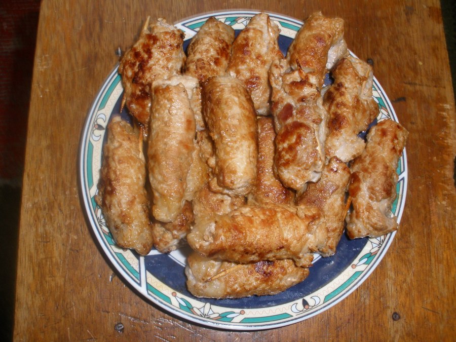 Мясные пальчики, крученики