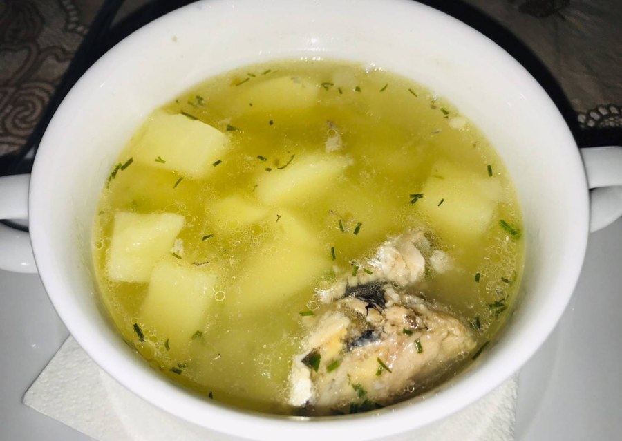 Рассольник из консервированной сайры