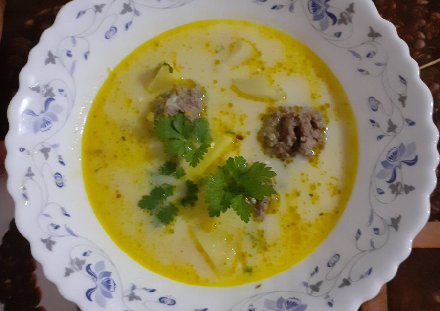 Суп с сырными шариками
