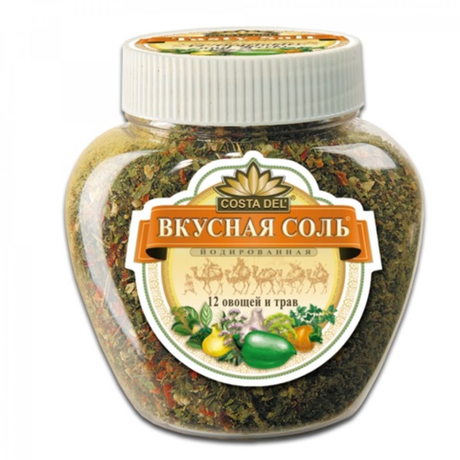 Соль вкусная соль 12 овощей и трав 400г