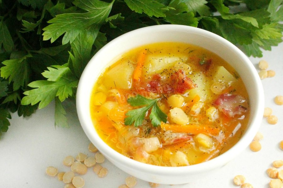 Супы с колбасками и нутом