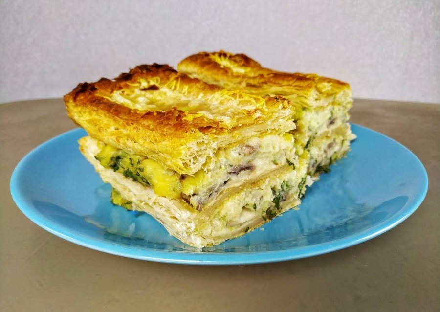 Пирог с сыром слоями