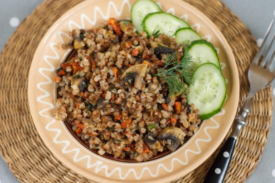 Гречка с шампиньонами