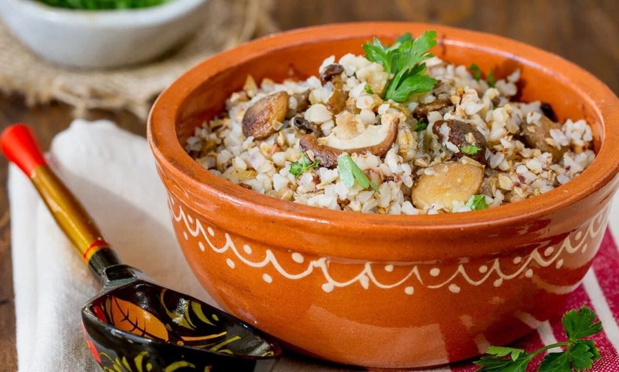 Гречка с шампиньонами
