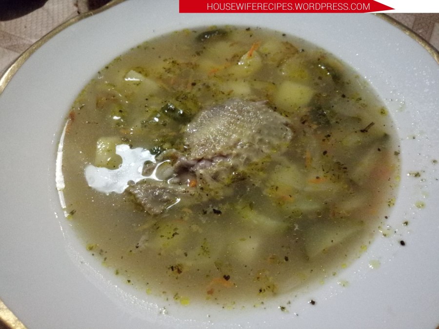Рассольник с копченой грудинкой