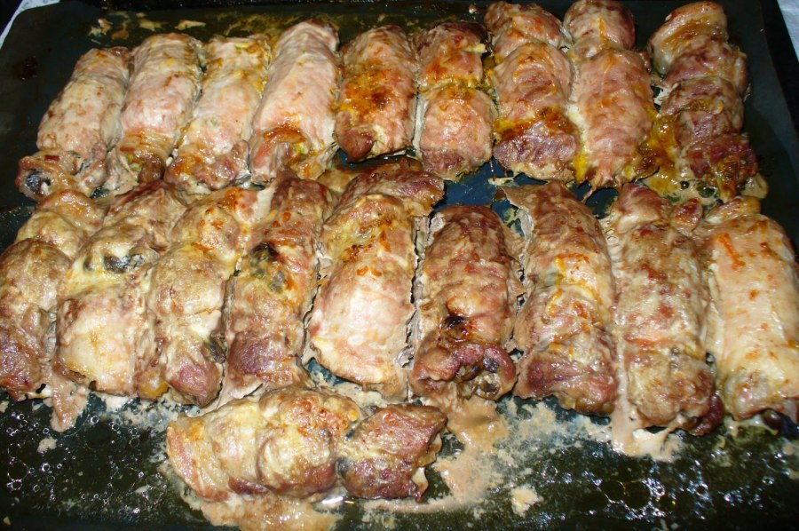Мясные рулеты пальчики