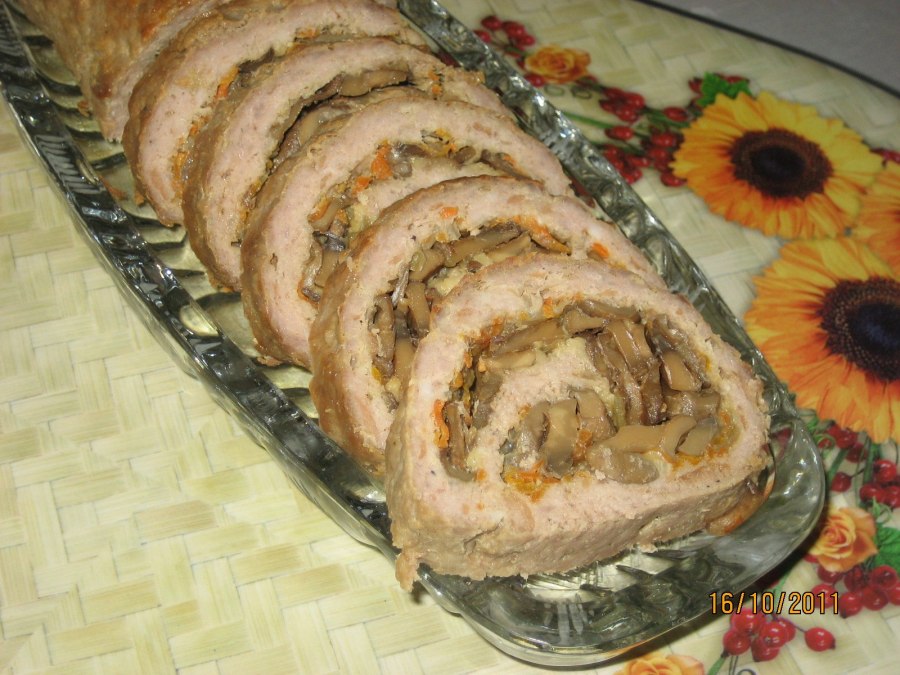 Крученики из свинины с грибами