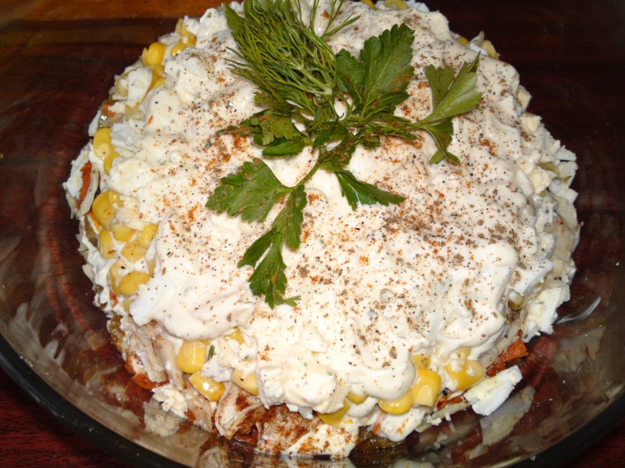 Салат с солеными грибами
