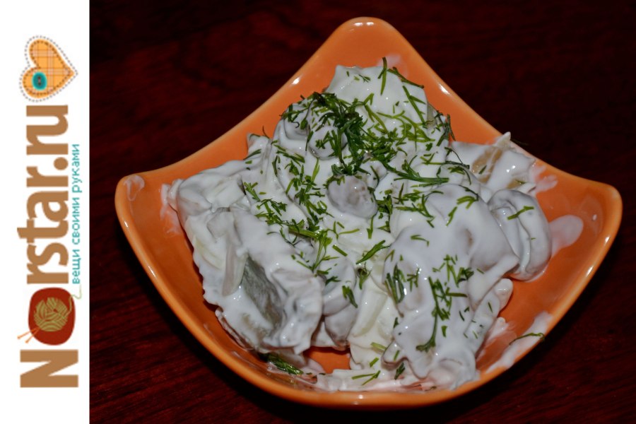 Салат с груздями солеными
