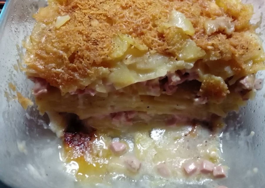 Макаронник с ветчиной