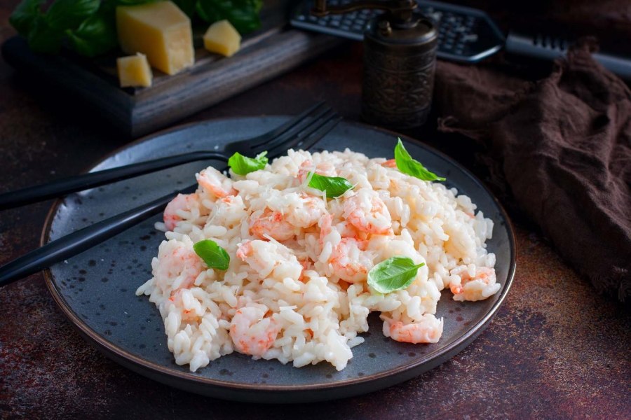 Королевские креветки с рисом