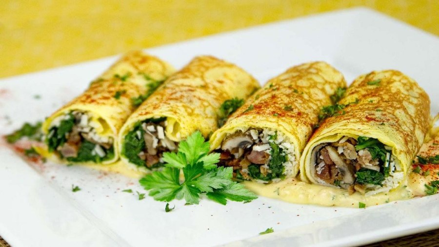 Блины фаршированные фунчозой