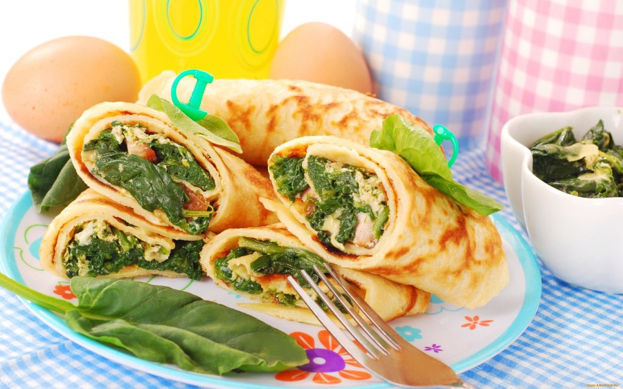 Блинчики с сыром и зеленью