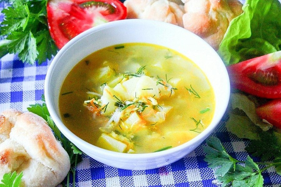 Суп вермишелевый с курицей и яйцом