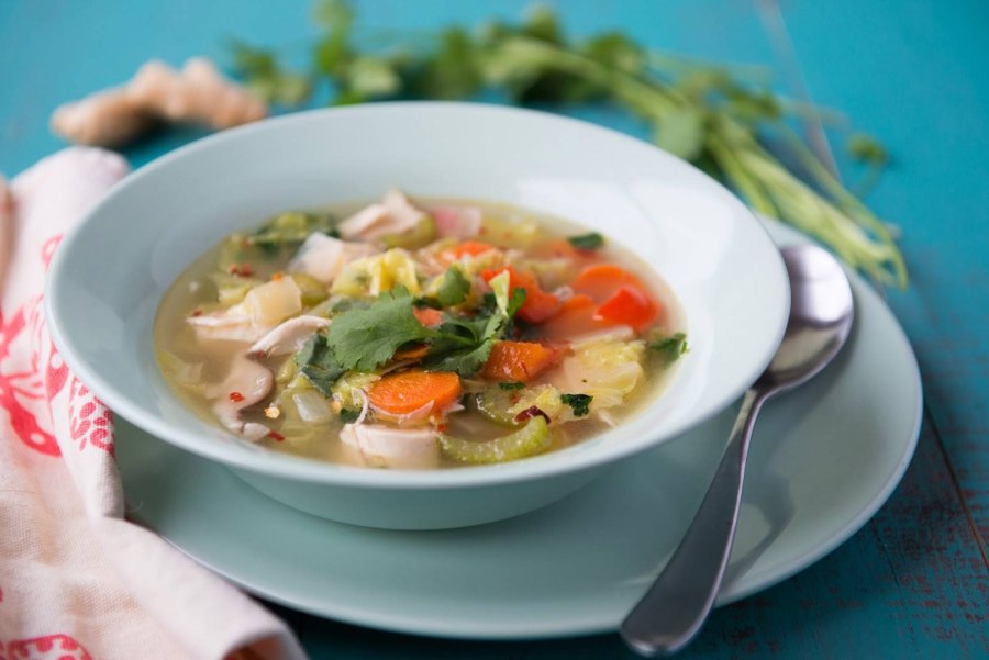 Суп с овощами и курицей