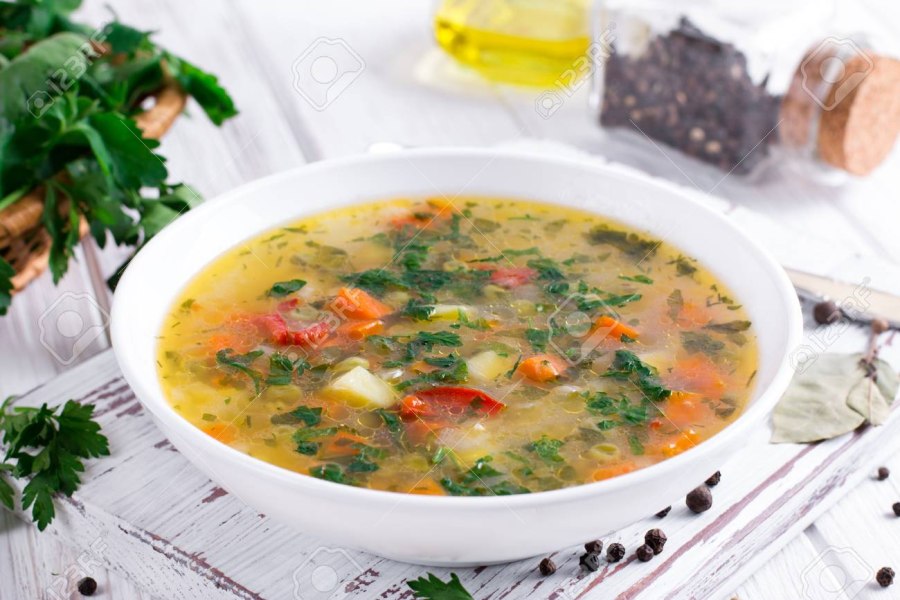 Суп с яйцом и курицей