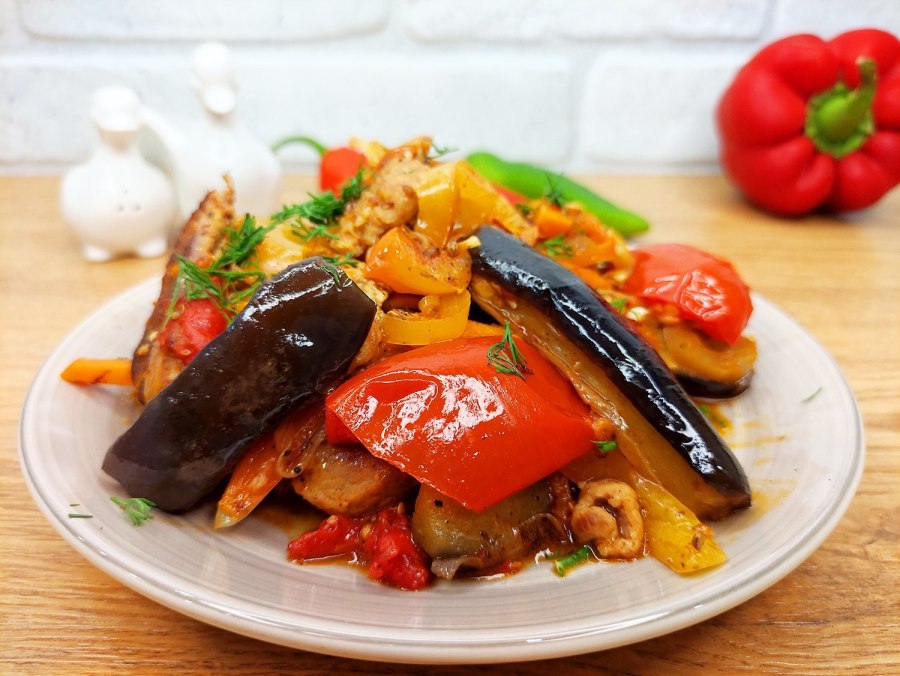 Баклажаны с корейской капустой