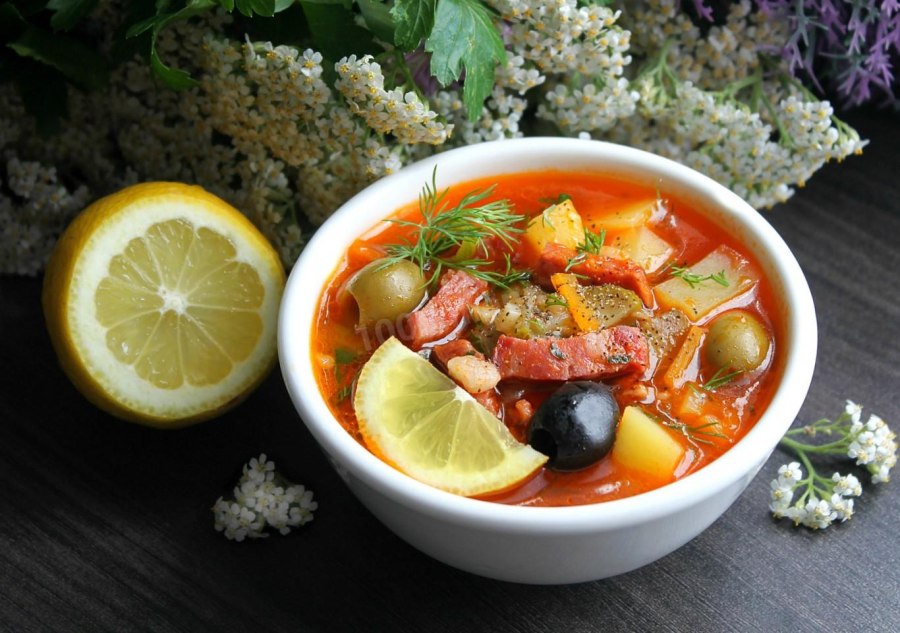Рассольник с маслинами