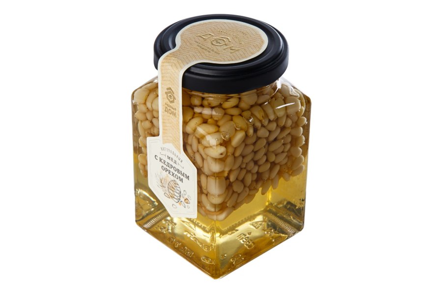 Белый мед с кедровыми орешками