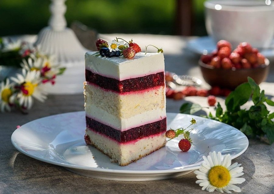 Торт суфле с фруктами