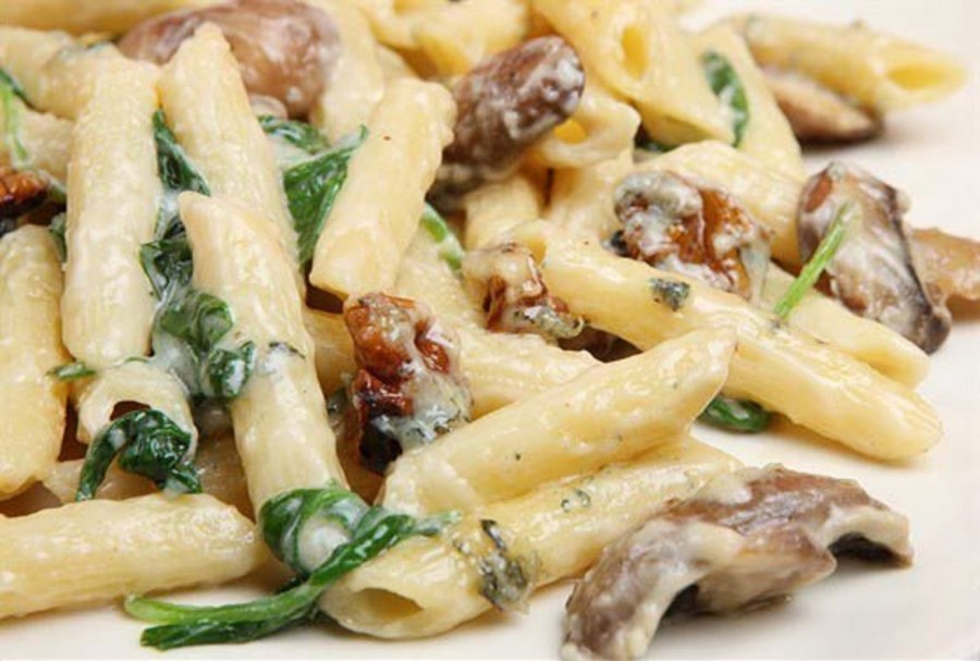 Макароны с грибами и курицейэ