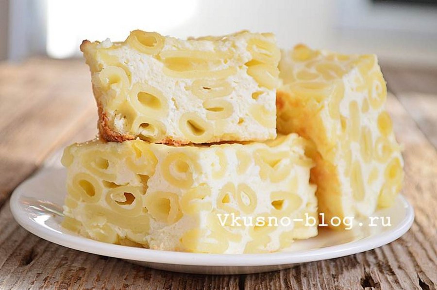 Творожная запеканка с макаронами в духовке