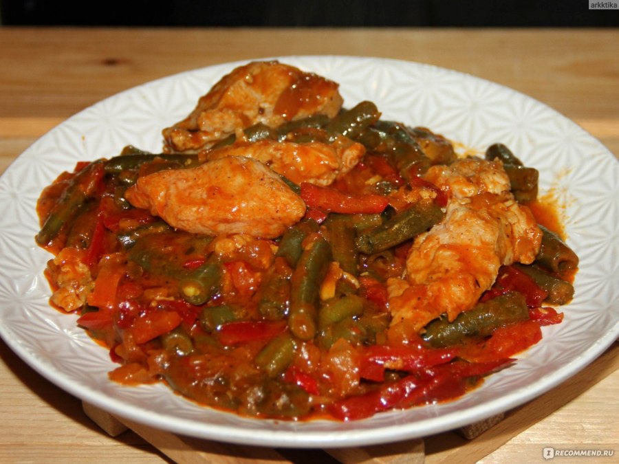 Чахохбили со стручковой фасолью