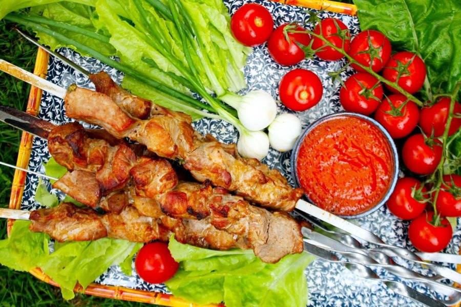 Шашлык и сок