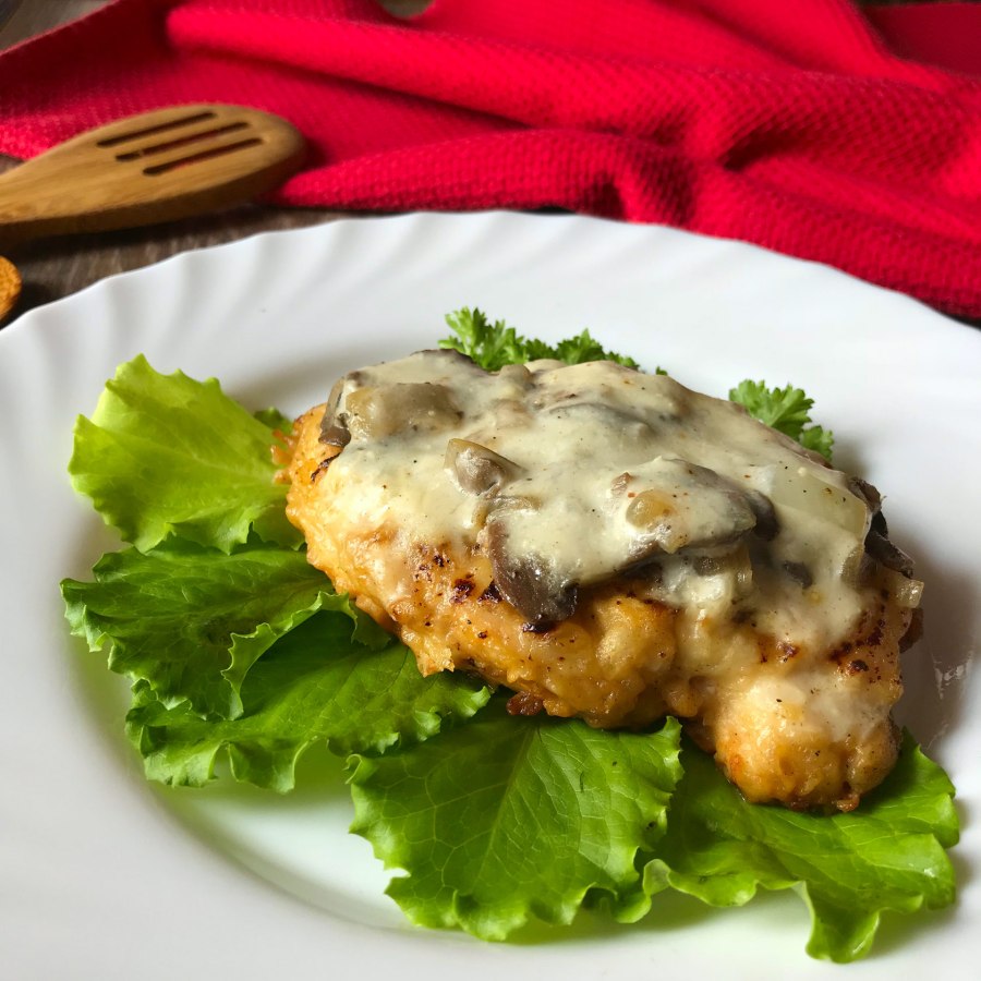 Печень с шампиньонами