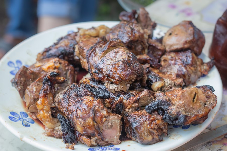 Шашлык из бараньей печени