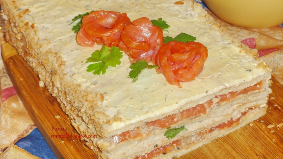 Закусочный торт Наполеон мясной
