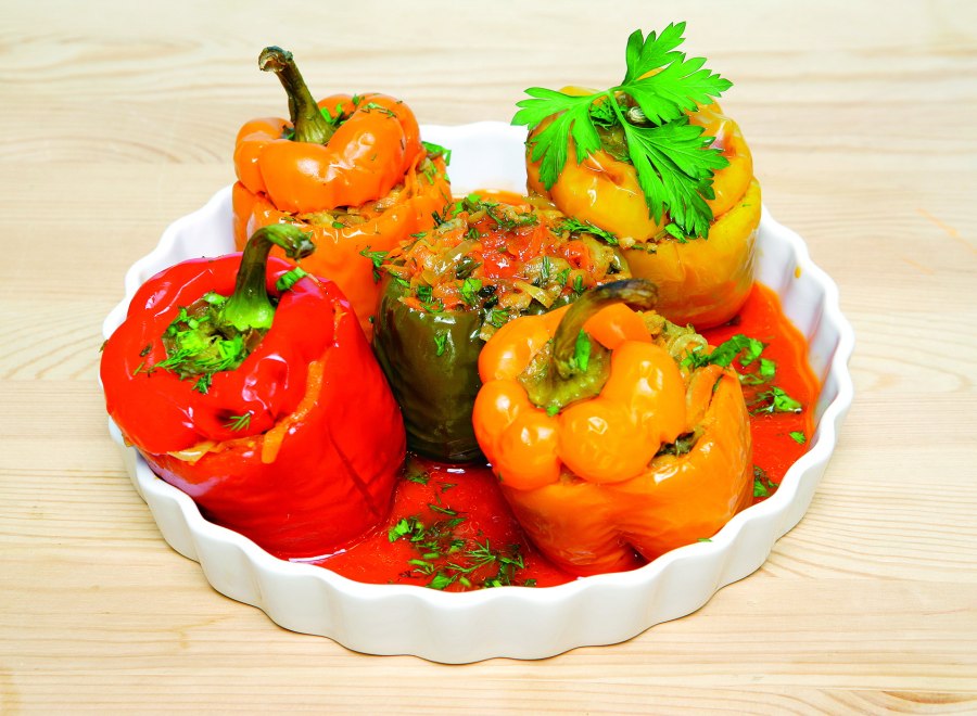 Перцы фаршированные булгуром и грибами