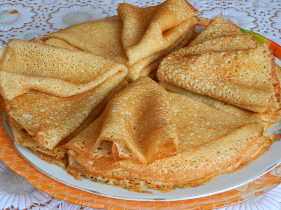 Заварные блины на кефире
