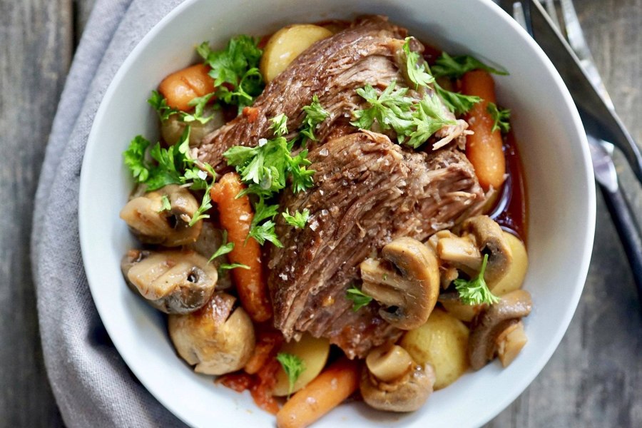 Мясо с грибами