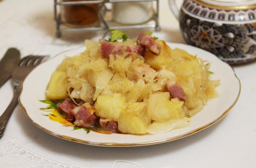 Картошка с квашеной капустой