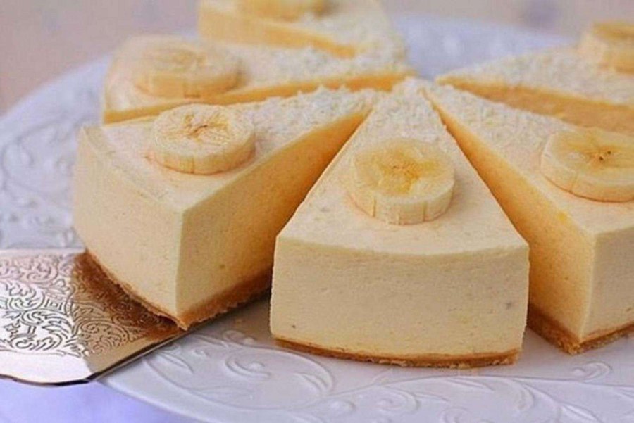 Яблочно банановый чизкейк