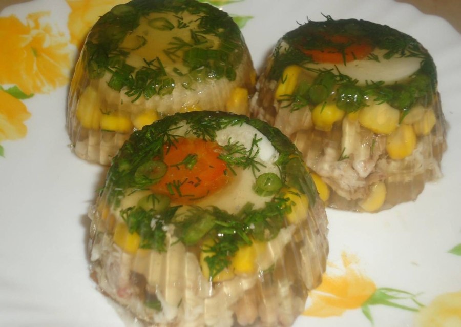 Рыбное заливное мраморное