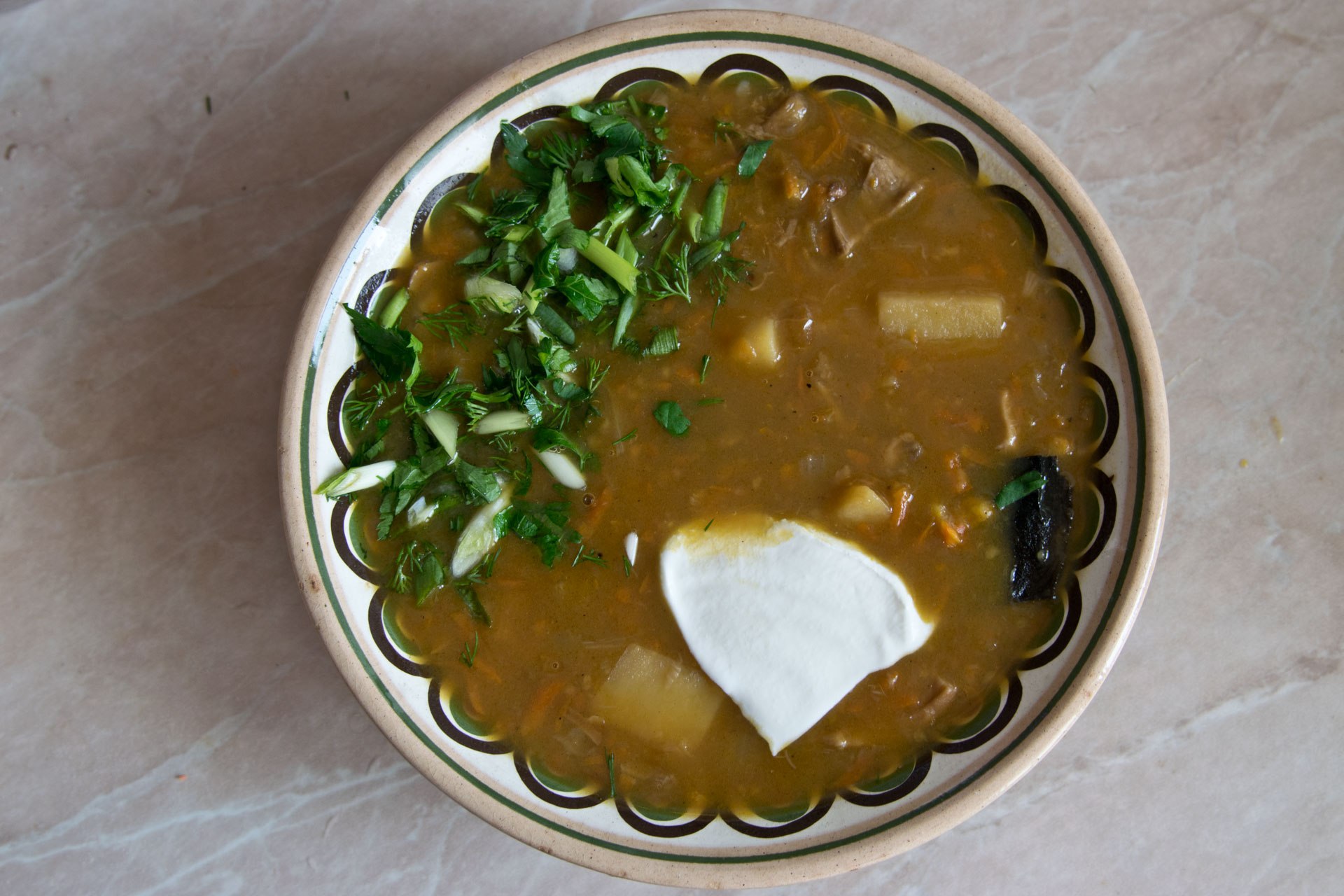 Грибной суп с опятами сухими