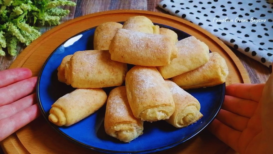 Творожное печенье с яблоками